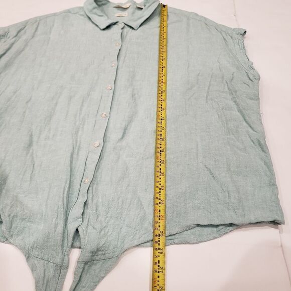 Weatherproof Vintage Washable Linen Button Top - Picture 5 of 12